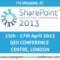 I'm speaking at SharePoint Evolution 2013